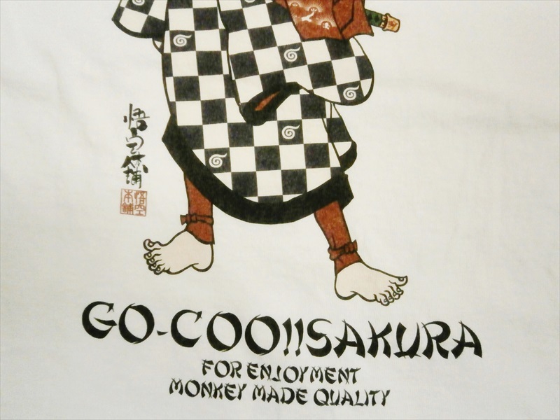 GO-COO!!ゴクー GST-8400 「悟空呉服店/歌舞伎」 半袖Tシャツ ホワイト Ｌ新品_画像3