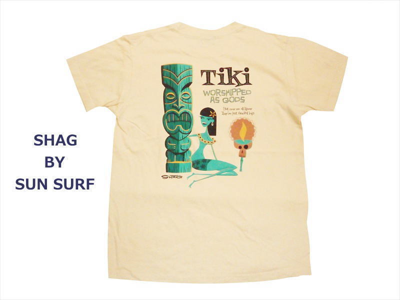 SHAG BY SUN SURF/シャグ バイ サンサーフ SS78032『TIKI』ハワイアン 半袖Tシャツ ピンク M新品_画像1