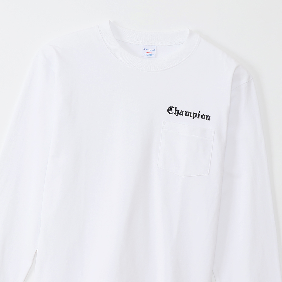 Champion チャンピオン C3-T414 キャンパス チャンピオン 長袖Tシャツ ホワイト 日本規格サイズ XL 新品 送料無料_画像4