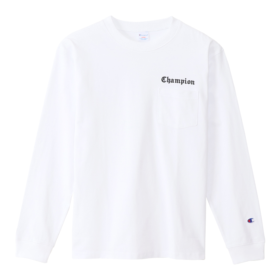 Champion チャンピオン C3-T414 キャンパス チャンピオン 長袖Tシャツ ホワイト 日本規格サイズ XL 新品 送料無料_画像3