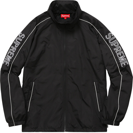 即決 supreme 17 ss Striped Logo Windbreaker black