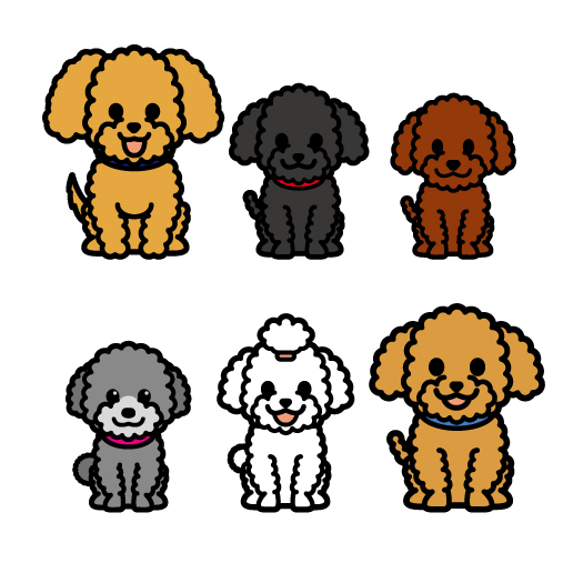 . face . love dog. illustration work name entering seal 1 seat 20 pieces set * toy poodle 