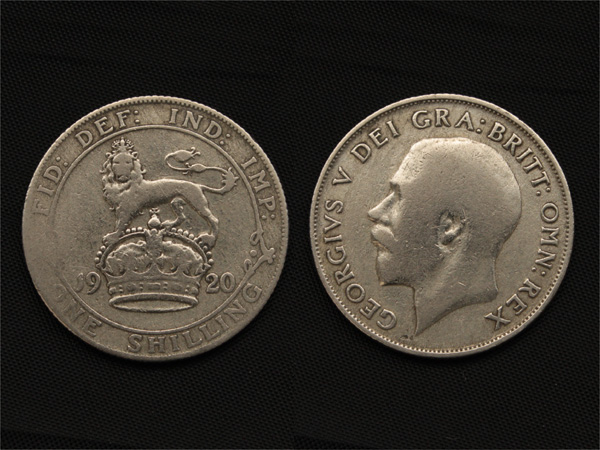 【イギリス】 初年 1920年 シリング Shilling 銀貨 ジョージ5世_画像1
