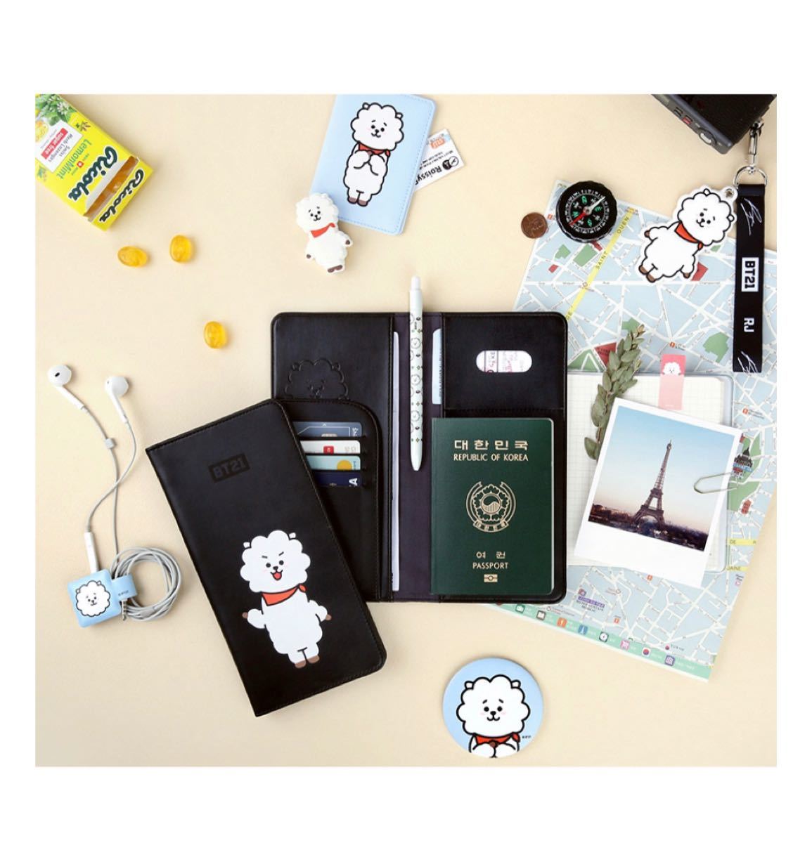 BTS bt21 ジャーニー SHOOKY ユンギ SUGA パスポートケース 旅券カバー