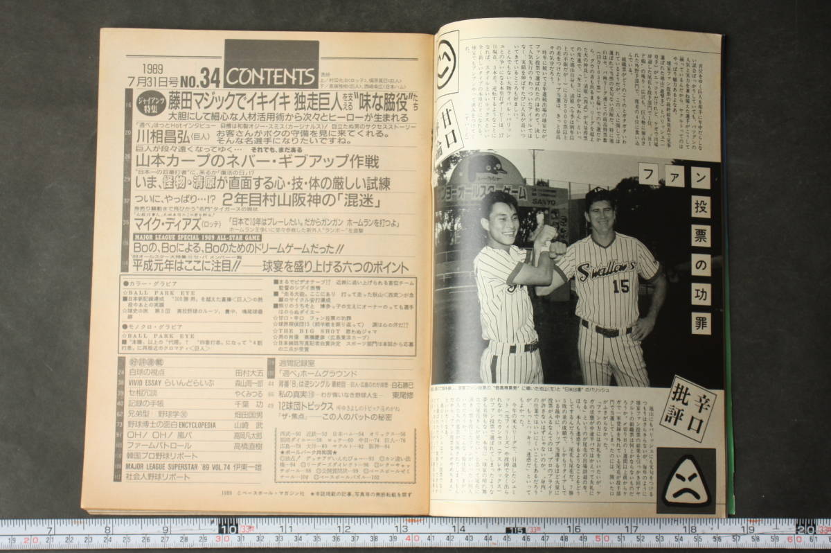 4575 週刊ベースボール '89球宴 1989年7月31日発行 プロ野球_画像3