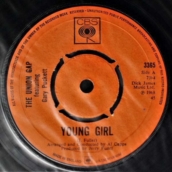 T-588 UK盤 概ね美盤 The Union Gap Featuring Gary Puckett Young Girl/I'm Losing You ゲイリー・パケット 3365 45 RPM_画像1