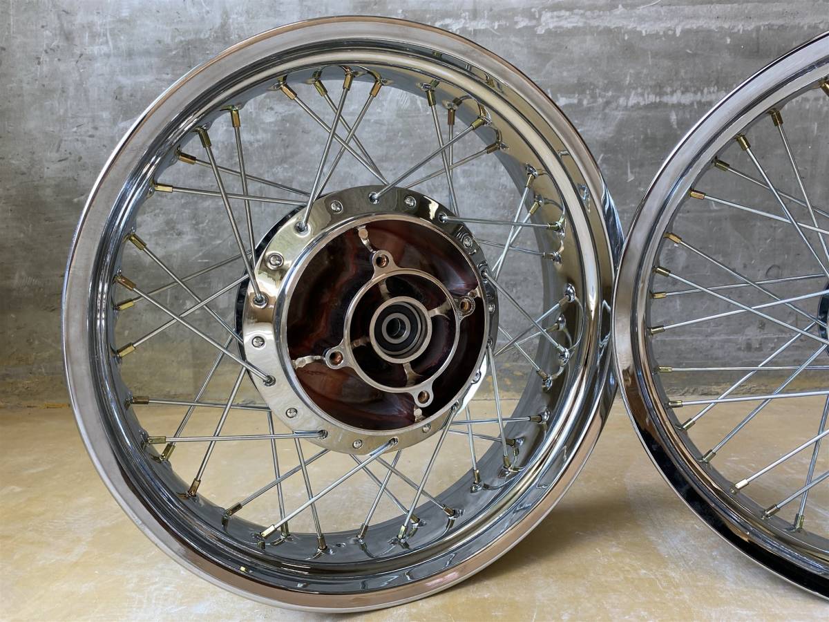 ゼファーχ メッキ スポークホイール/車検対応ZR400G前後18インチ ゼファーχ メッキ スポークホイール/車検対応ZR400G前後18インチ