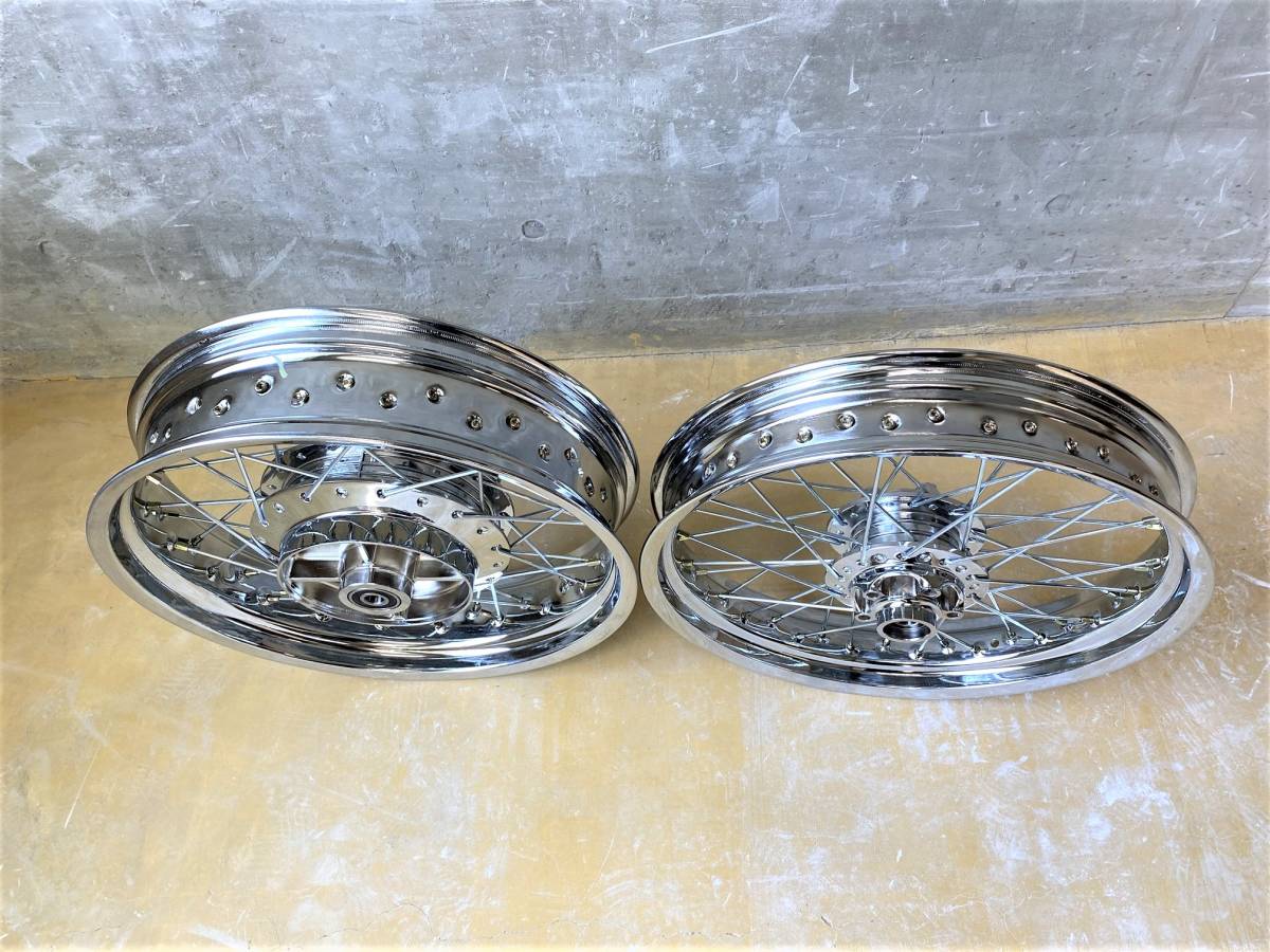 ゼファーχ メッキ スポークホイール/車検対応ZR400G前後18インチ ゼファーχ メッキ スポークホイール/車検対応ZR400G前後18インチ