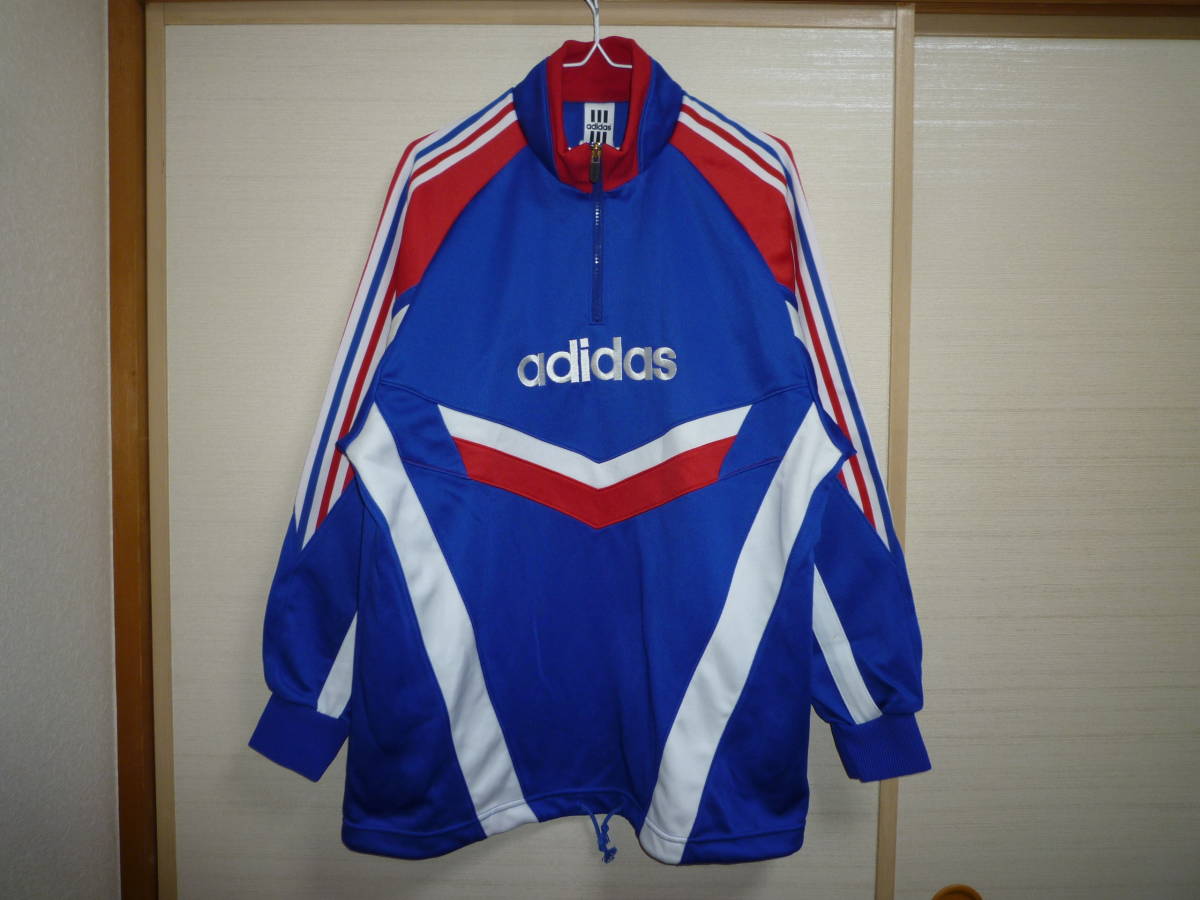 アディダス トリコロールカラージャージジャケット青白赤×青赤白 M-Lサイズ