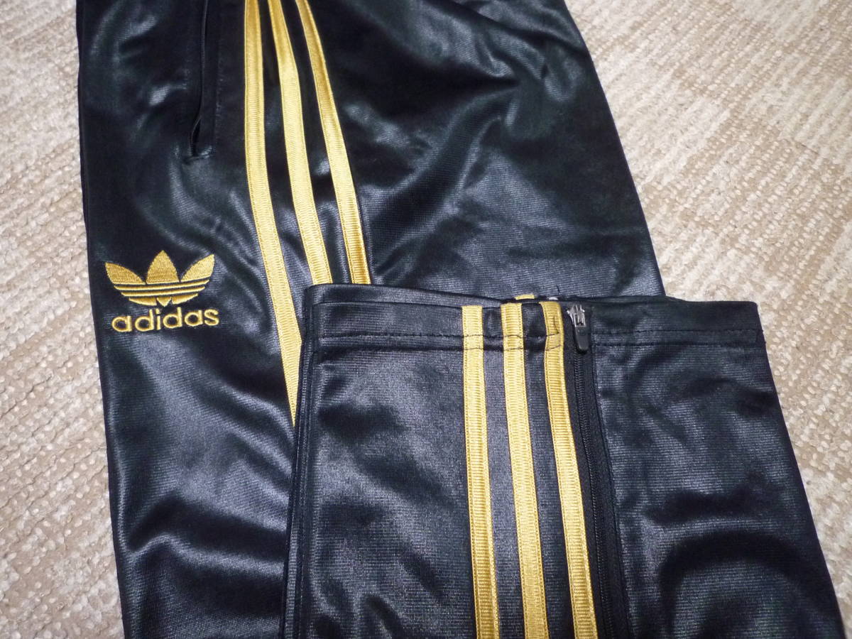  Adidas обратная сторона ворсистый покрытие джерси брюки чёрный × золотой S размер 
