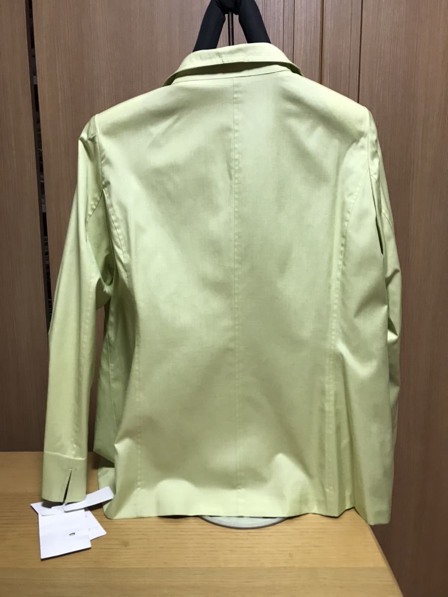 [新品] 激安・在庫処分　Mサイズ　レディース絹100%ジャケット　ミセスシルク100%ジャケット　婦人シルク100%ジャケット 黄緑色_画像2