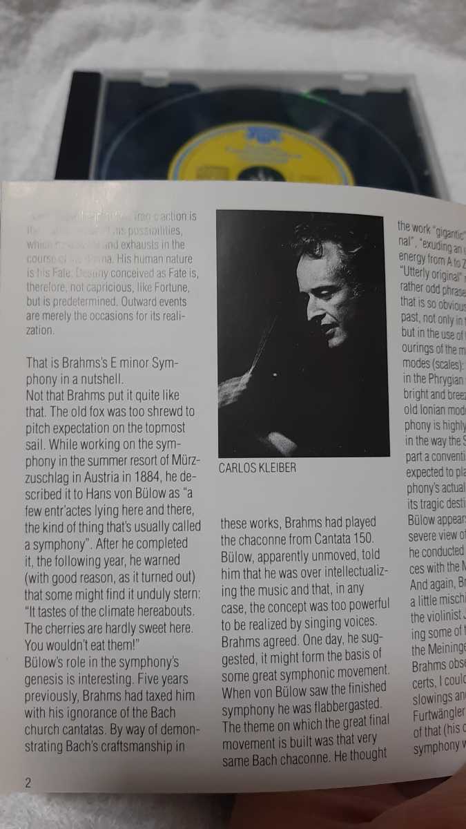 ブラームス 「交響曲4番」カルロス・クライバー 指揮 ウィーンフィル1980年録音。グラモフォン輸入盤_画像4