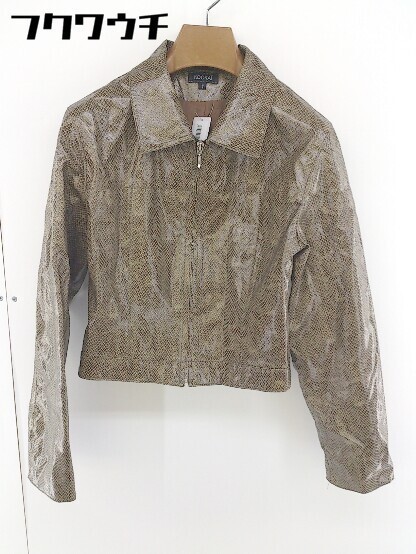 KOOKAI クーカイ パイソン柄 ジップアップ 長袖 物品 ジャケット サイズ 1 レディース 1110130000241 最新デザインの ベージュ