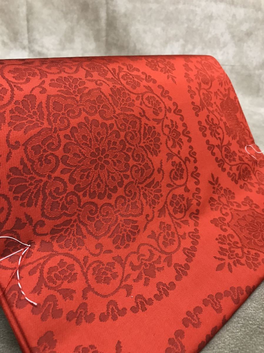  Nagoya obi охота узор красный цвет цветочный принт античный obi не использовался товар? аксессуары для кимоно кимоно японская одежда японский костюм переделка ручная работа материалы материал 
