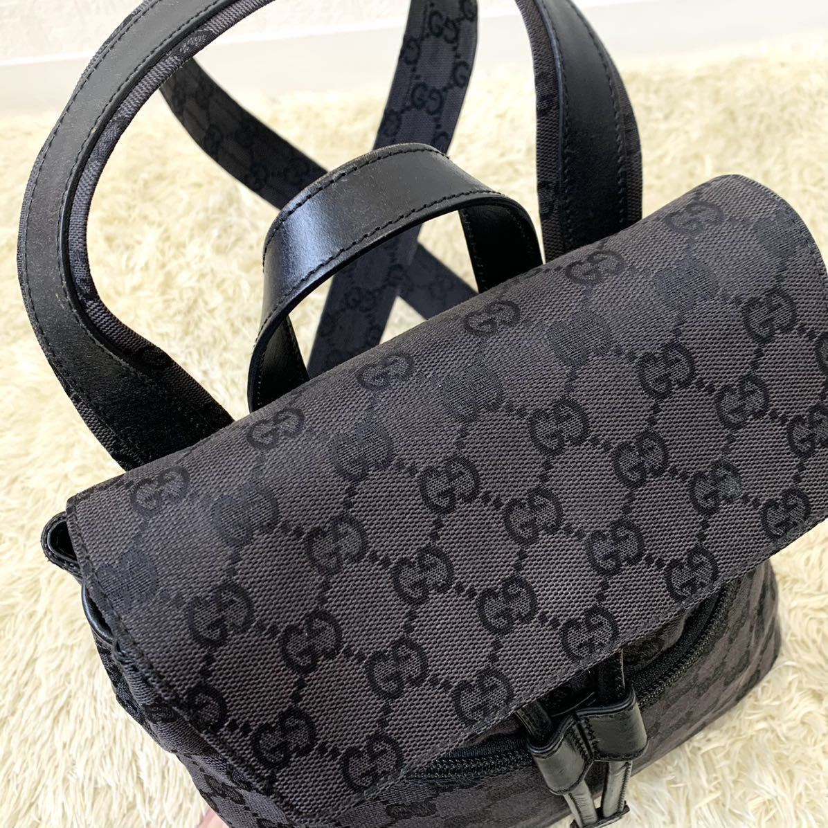 1円〜 希少 最高級 GUCCI グッチ リュックサック 巾着 GG 1円〜 希少 最高級 GUCCI グッチ リュックサック 巾着 GG