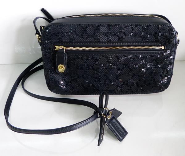 安価 本日セール COACH 美品 ポピー スパンコール バッグ tdh