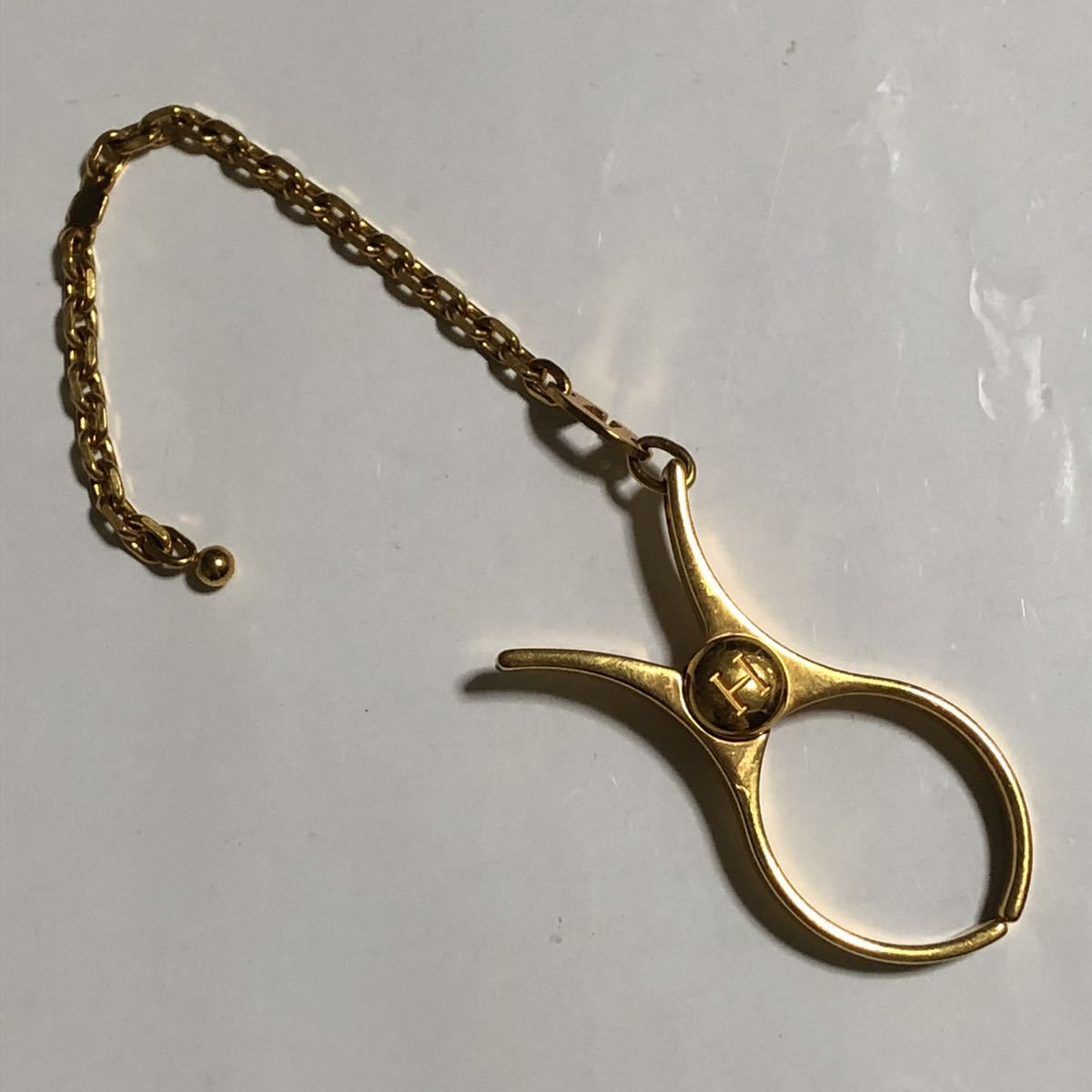 HERMES グローブホルダー フィルー ゴールドカラー エルメス チャーム キーリング キーホルダー 付属品 保存袋