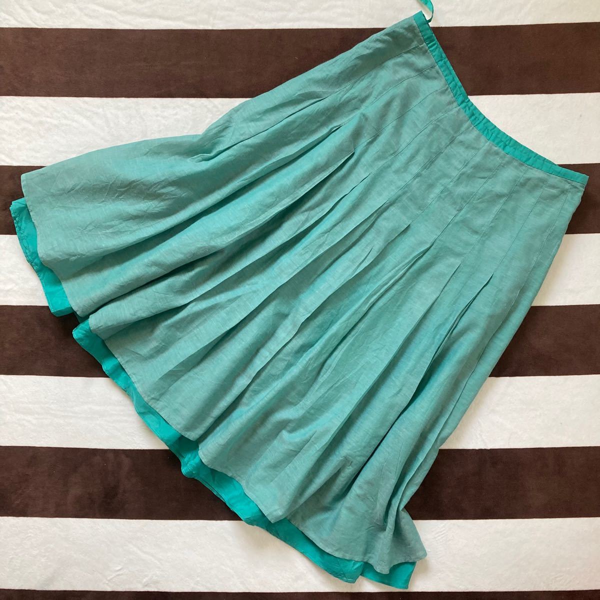 Gap ギャップ　グリーン　プリーツスカート　ギャザースカート　緑色　フレアスカート　 プリーツスカート　コットン　綿素材