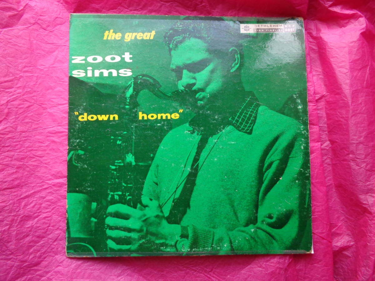 大阪売筋品 USオリジナル　the great Zoot Sims &#34;down home&#34; 1960年 monoプレス Deep Groove red with silver レーベル BCP 6051