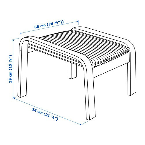 IKEA フットスツール POANG バーチ材突き板, クニーサ ブラック 送料￥750!_画像4