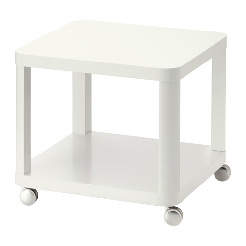 IKEA サイドテーブル キャスター付 TINGBY ホワイト 50x50 cm 送料750円！
