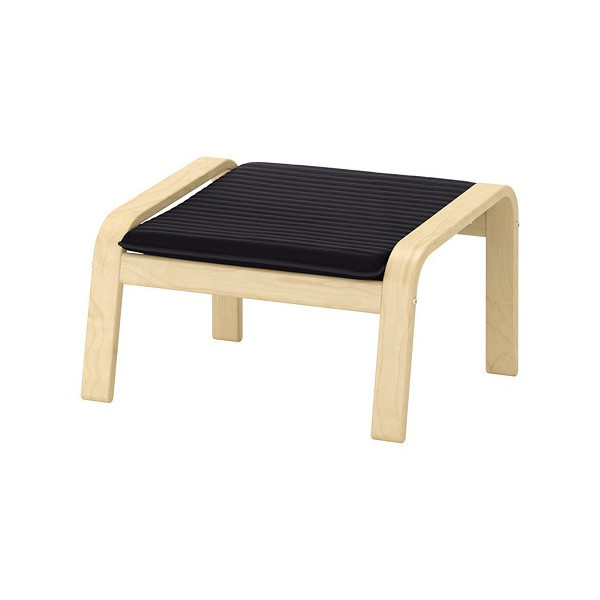 IKEA フットスツール POANG バーチ材突き板, クニーサ ブラック 送料￥750!_画像1