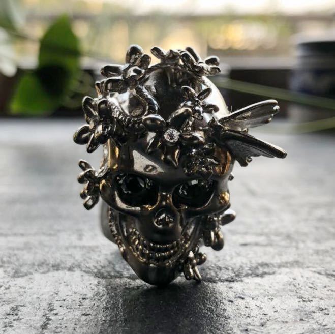  Alexander * McQueen Alexander McQeen ring Skull exclusive use box attaching flower flower butterfly butterfly butterfly skeleton ..② centre 