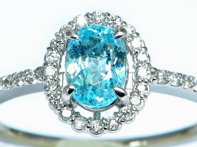宝石屋本舗】0.73ct 良質天然パライバトルマリン ダイヤモンド0.20ct