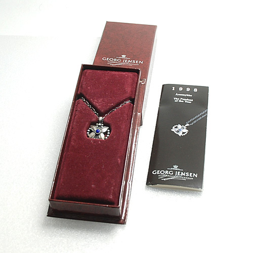 ジョージ ジェンセン GEORG JENSEN/SV925 1998年 イヤーペンダント ネックレス ラピス ノンポリッシュ品(11137)_画像3