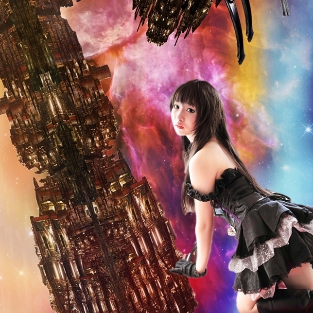 ; iy432 Gothic and Lolita illusion . young lady cosmos war . mechanism Milky Way large war A4 print art present-day fine art pretty girl Gothic lolita enchantment beautiful young lady pretty .