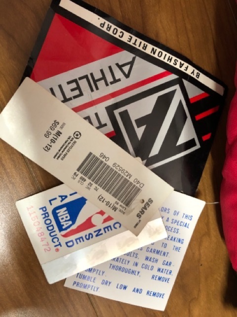 【90s ヴィンテージ】未使用 デットストック★ATHLETICS社製 CHICAGO BULLS シカゴブルズ ハーフジップ ジャンパー キッズM_画像6