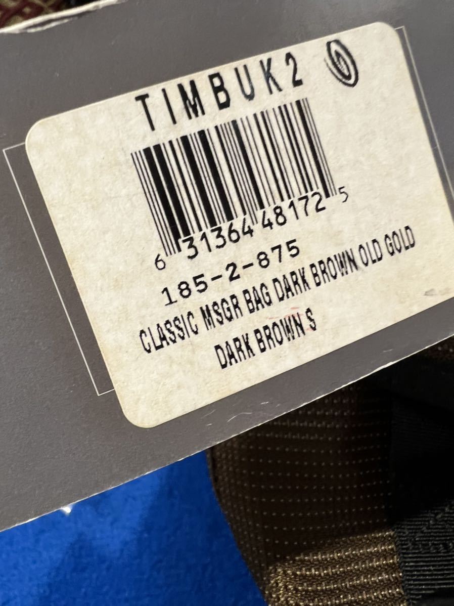 新作登場新品TIMBUK2 ティンバック2 クラシックメッセンジャーClassicMessengerS 米国製　DarkBrownOldGold定価18000円 税別　新品　タグ付 未使用 メッセンジャーバッグ