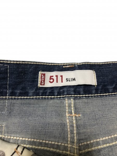 Levi's リーバイス511 ジップポケット スリムストレート デニムパンツ ジーンズ シンチバック ダメージ加工 W30 EU511-0075 メンズ