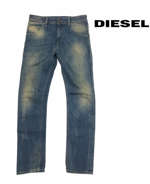 DIESEL ディーゼル KRAYVER WASH0822C REGULAR SLIM-CARROT ダメージ加工 デニムパンツ ジーンズ イタリア製  W28 メンズ