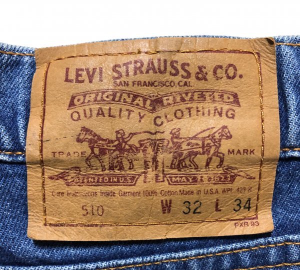 90’ｓ ＵＳＡ製 Levis リーバイス 510 デニムパンツ ジーンズ　アメリカ製(米国製)　ボタン裏501刻印 W32 メンズ