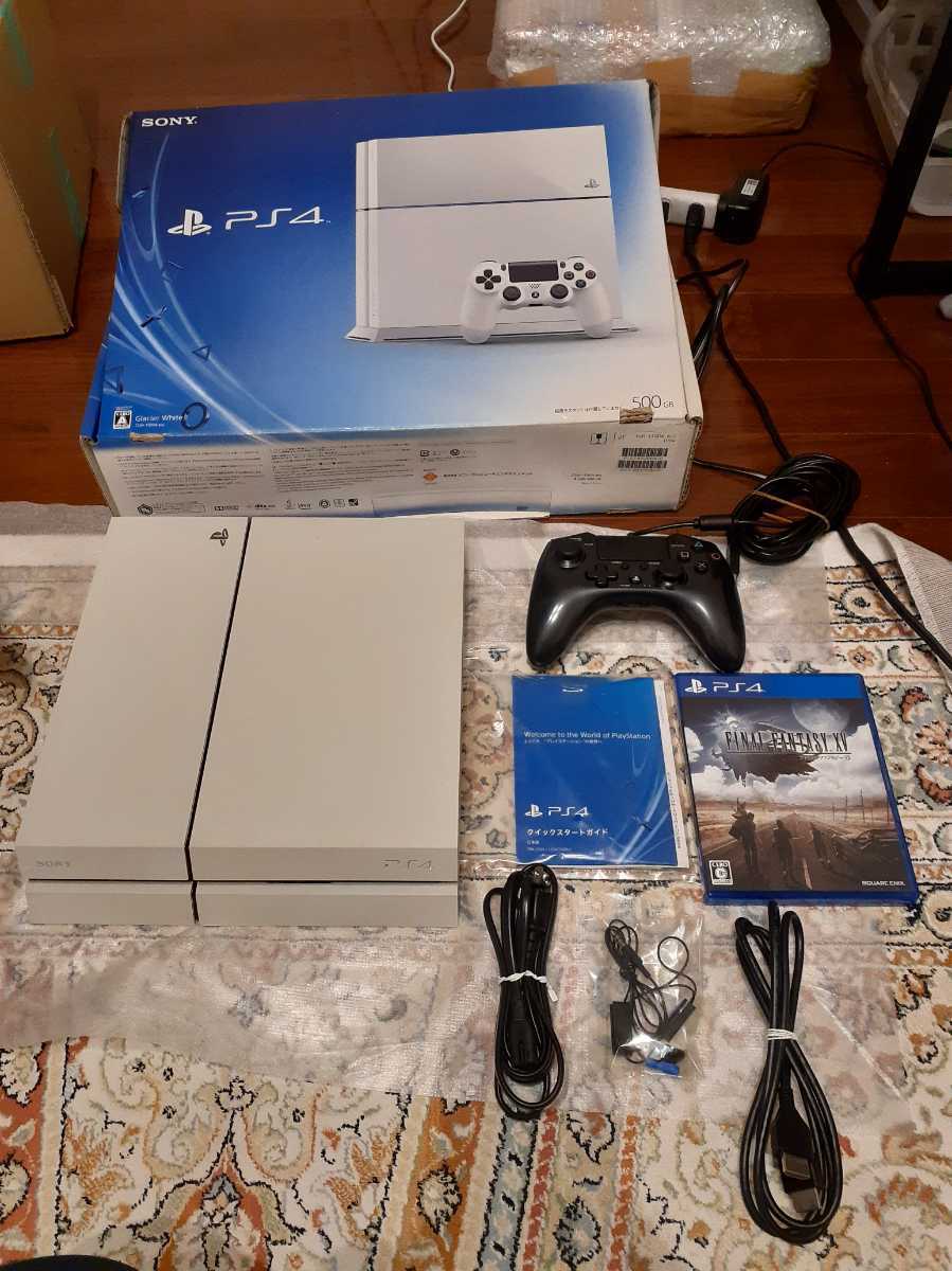 PS4 PlayStation 4 グレイシャー ホワイト コントローラーはホリ製 CUH-1100AB02 500GB プレステ4