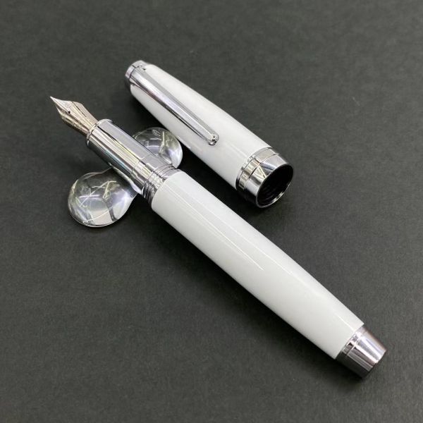 万年筆 金属軸 ペン DELIKE 最新アイテム 筆記具 極細字 56％以上節約 パールホワイト コンバーター付き EF