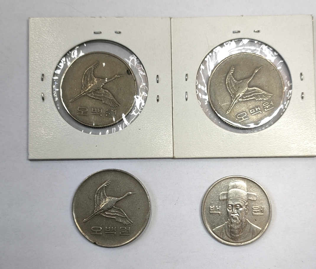 KOREA 韓国/500ウォン硬貨 1983年×1枚 1984年×2枚/100ウォン1992 KOREA 韓国/500ウォン硬貨 1983年×1枚 1984年×2枚/100ウォン1992
