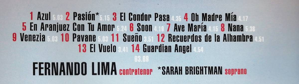 ♪Fernando Lima (フェルナンド・リマ) Pasion♪ Sarah Brightman サラ・ブライトマン_画像6