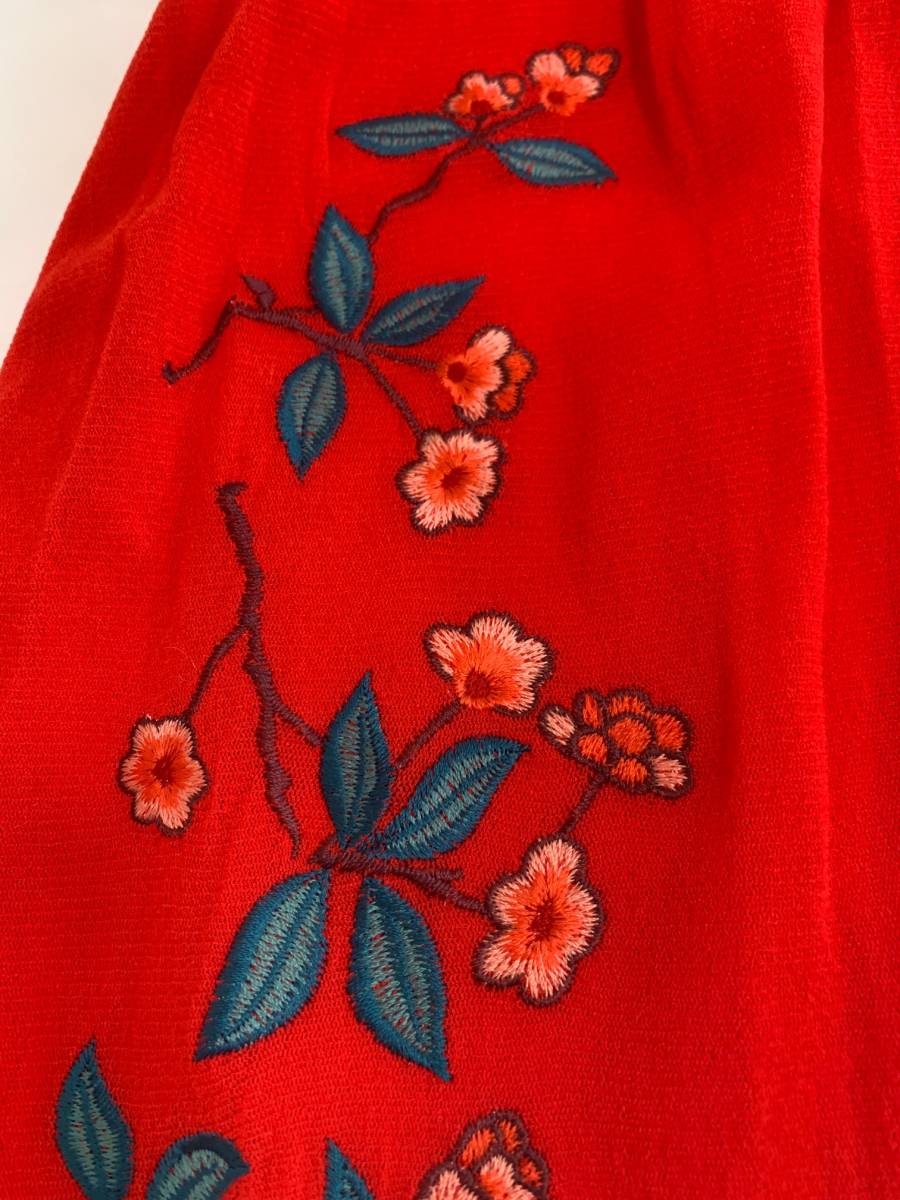 vivienne tam ヴィヴィアンタム　スカート　skirt 赤　red 花柄　刺繍　ネット　メッシュ　アーカイブ　archive_画像5