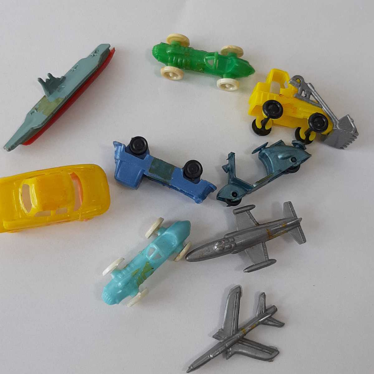 昭和 レトロ グリコのおまけ？ 玩具 当時物 プラスチック おもちゃ ヘリ フィギュア レトロ ミニカー 戦闘機 戦車 車 船 歴史 JAPAN TOYS_画像5