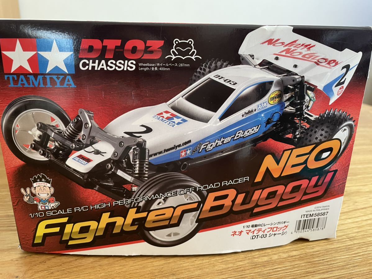 タミヤ ネオマイティフロッグ DT-03 シャーシ 1/10 電RCレーシングバギー 組立途中 ジャンク品 ボディ欠品 ラジコン ★大人気商品★ 田宮ラジコンシャーシマイティーフロッグ?ジャンク ホビーラジコン