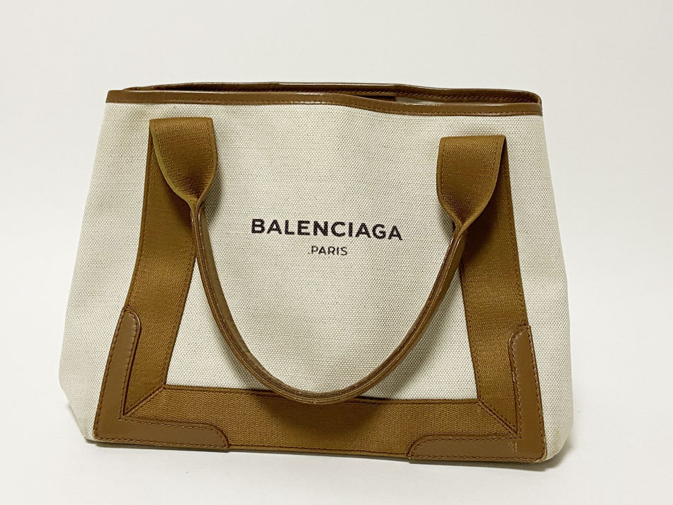 送料無料 BALENCIAGA バレンシアガ ネイビーカバス S トートバッグ