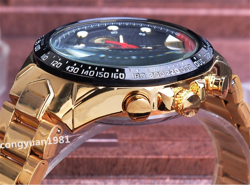 高級★ メンズ腕時計 43mm 機械式 自動巻き カレンダー 曜日表示 24H 紳士ウォッチ 夜光 防水 ステンレス カジュアル G/B_画像4