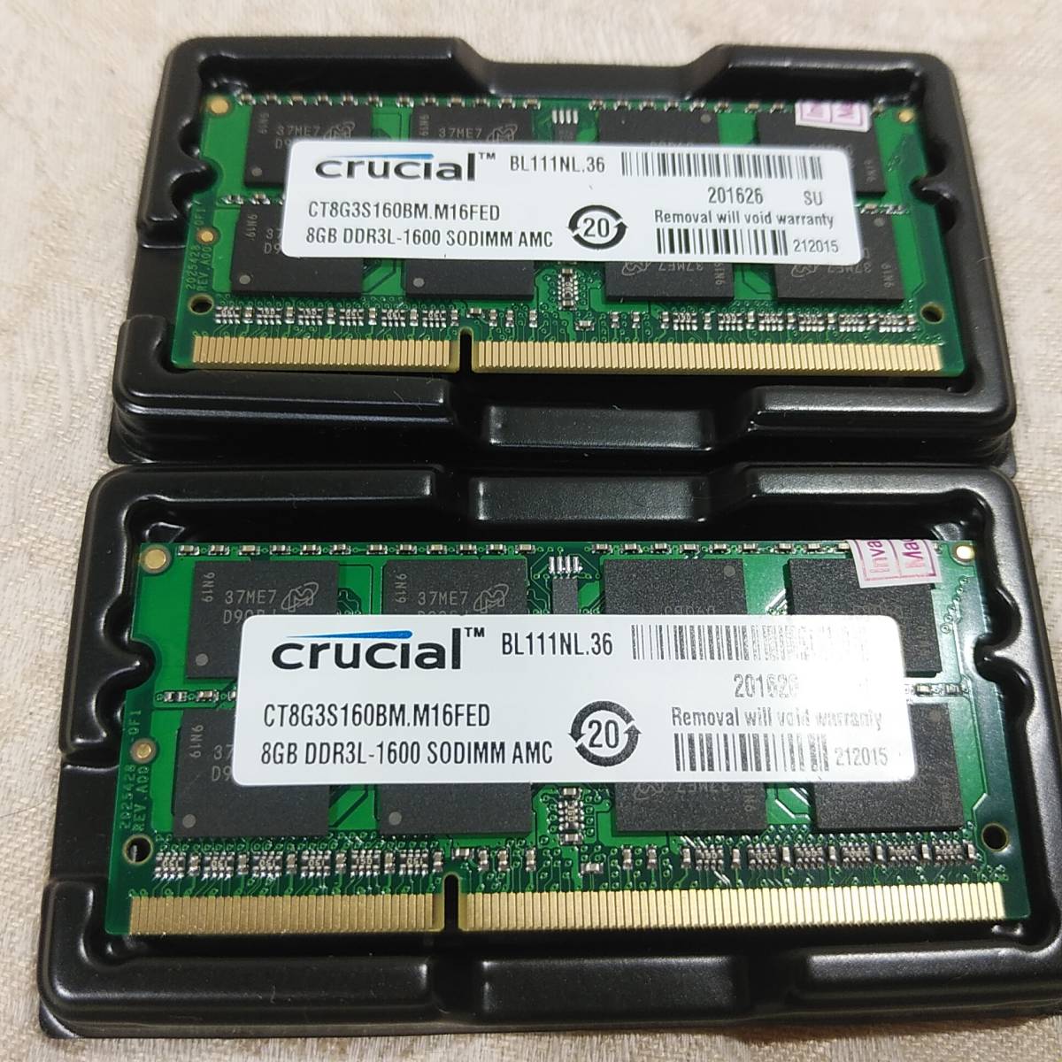 売れ筋アイテムラン 2RX8 16GB(8GB×2枚) Crucialクルーシャル 新品未使用 DDR3L 204pinラップトップメモリRAM  1.35-1.5v SODIMM PC3L-12800S 1600MHz - 8GB