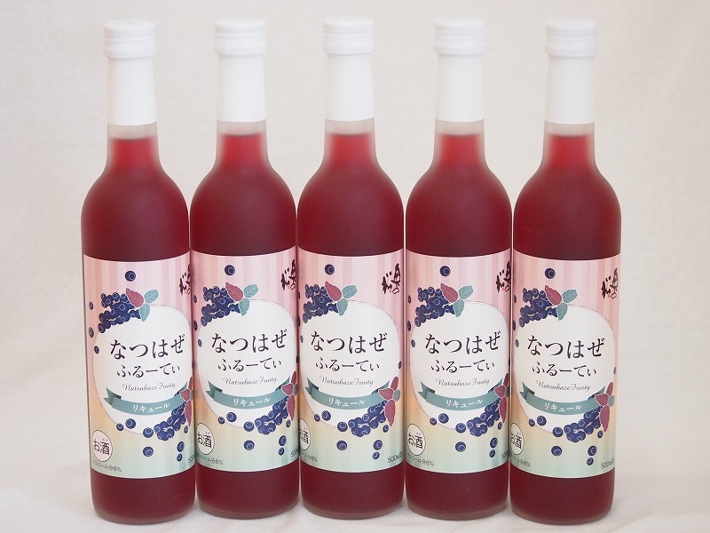 5 pcs set ( peace made blueberry .. is ...-.. liqueur inside. pine ( Fukushima prefecture )) 500ml×5ps.
