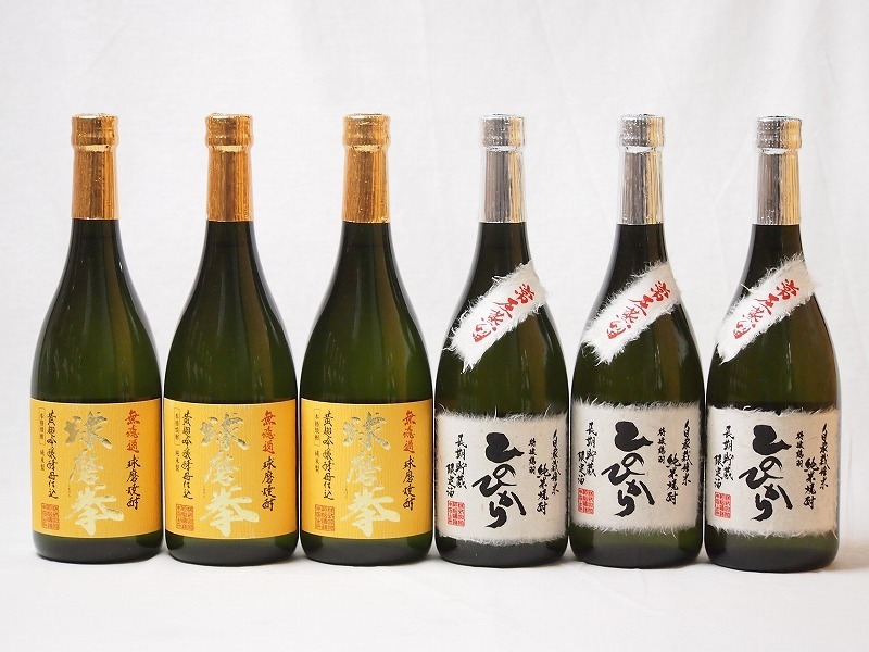  Kumamoto prefecture . pine sake structure lamp . shochu 6 pcs set (. pressure .... ... original rice shochu less .. lamp . shochu lamp ..) 720ml×6ps.