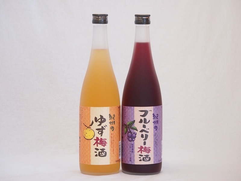 果物梅酒セット ブルーベリー梅酒×ゆず梅酒 中野BC(和歌山県)720ml×2本
