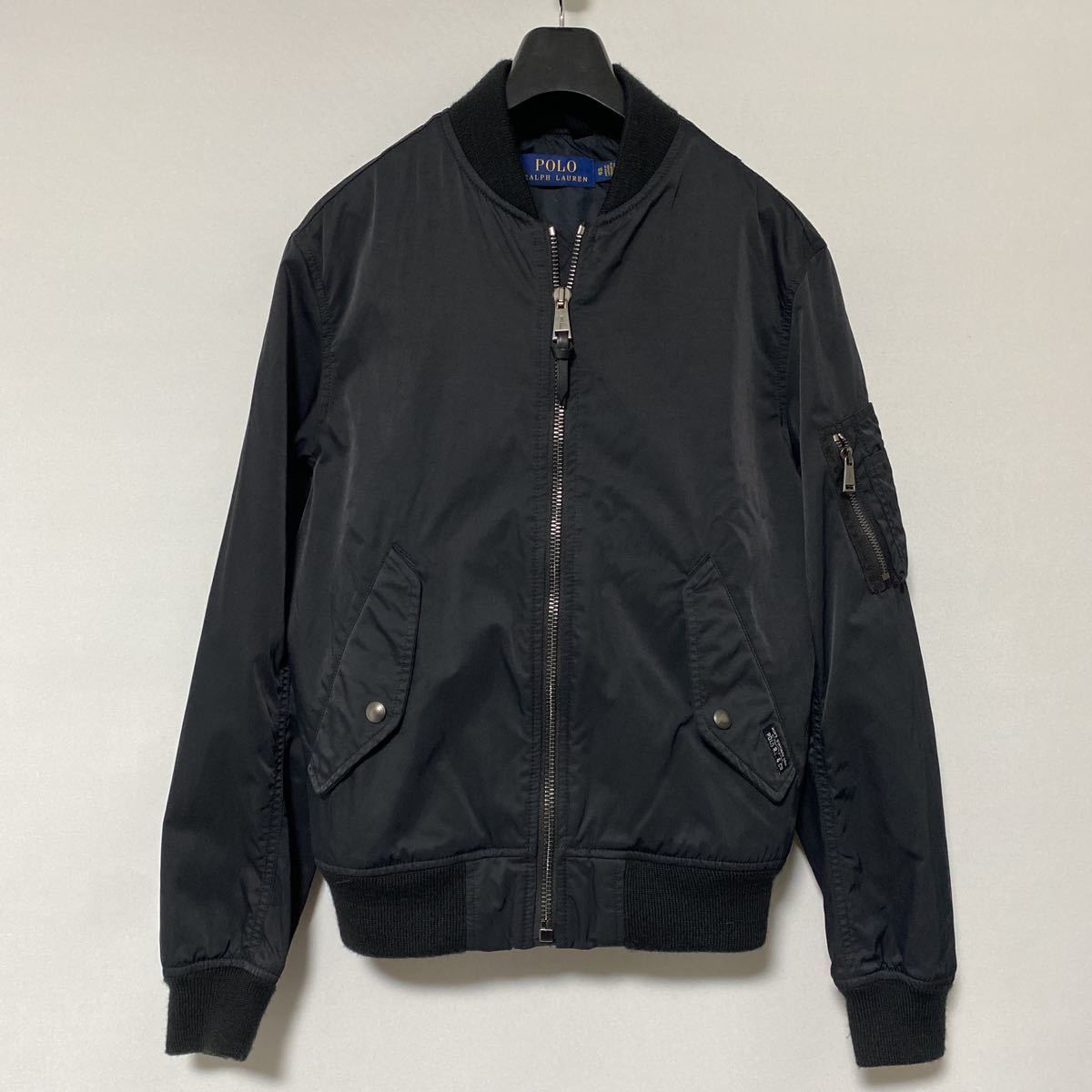 美品 ポロ ラルフ ローレン MA-1 ボンバー ジャケット XS ブラック black 国内正規品 polo Ralph Lauren フライトジャケット