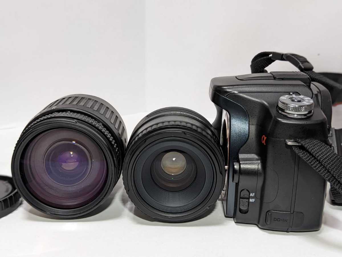 げはご SONYソニーデジタル一眼レフカメラ α100 レンズシグマ二個 中古